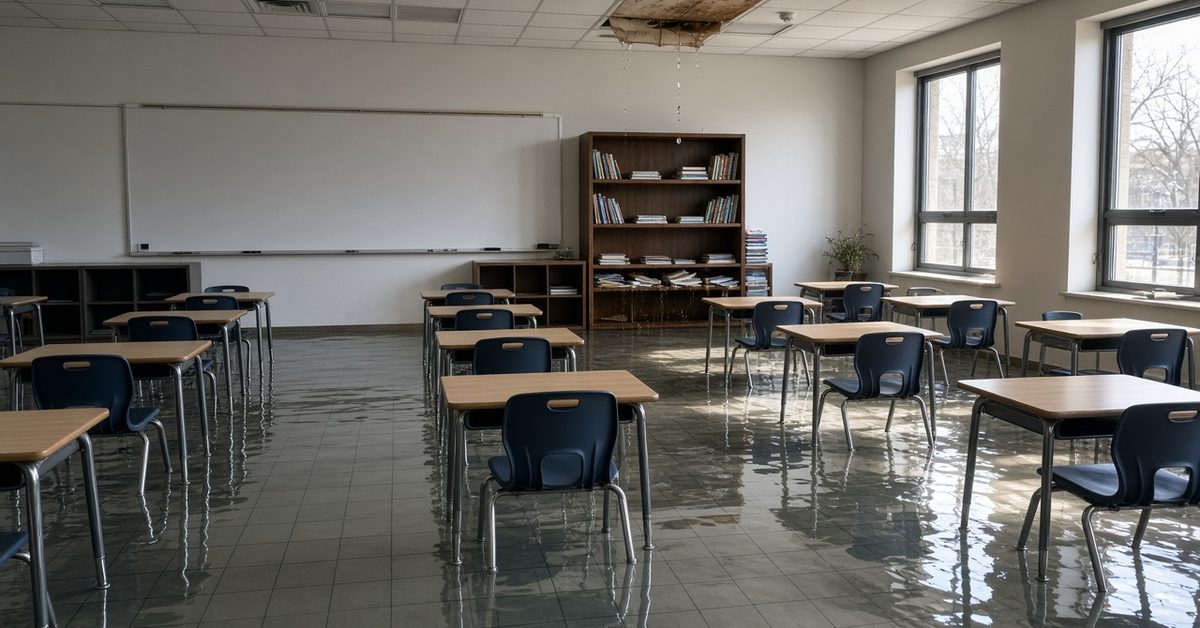 Water Damage in Schools Over a Long Weekend